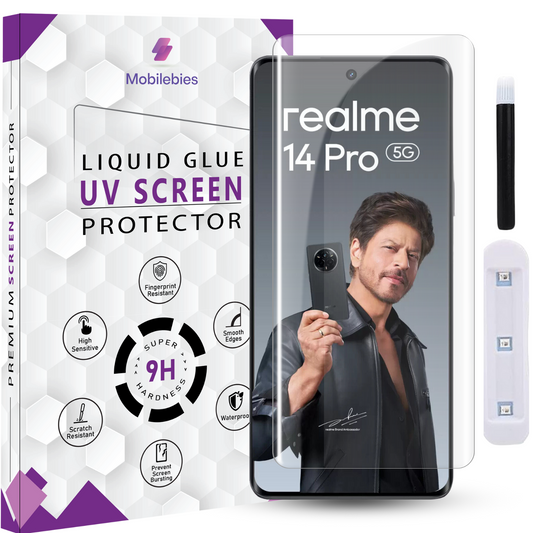 Tempered Glass For Realme 14 Pro Premium HD+ UV Glass Screen Protector Guard