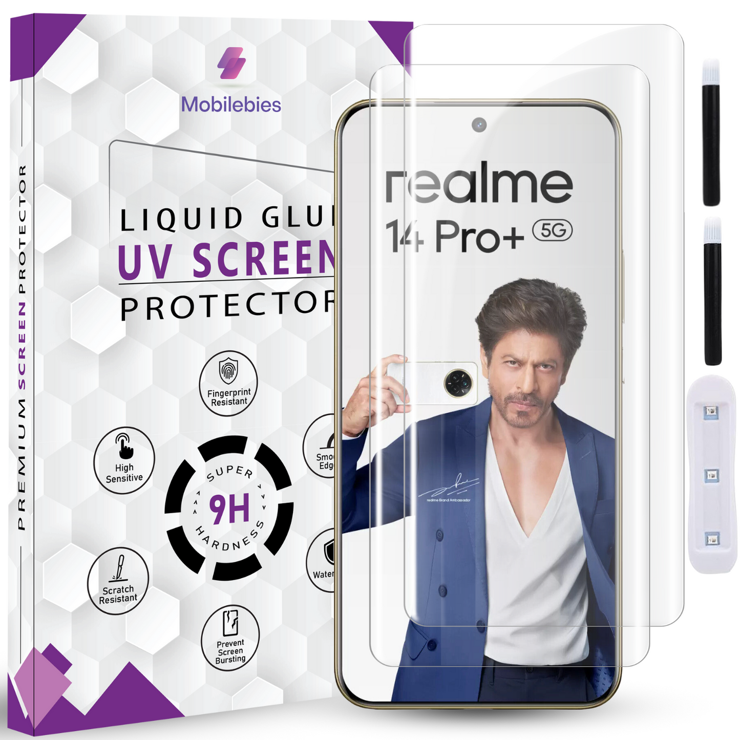 Tempered Glass For Realme 14 Pro Plus Premium HD+ UV Glass Screen Protector Guard