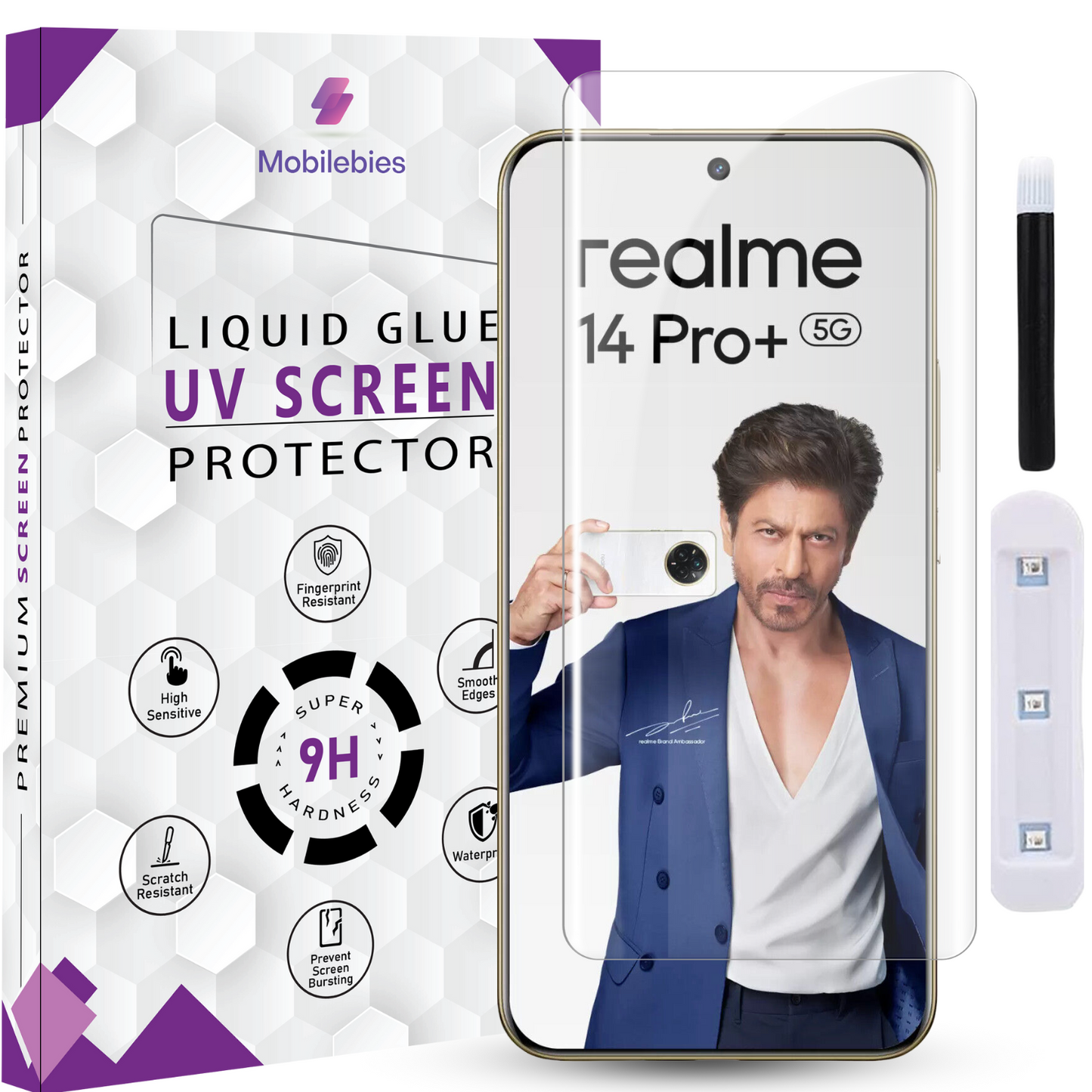 Tempered Glass For Realme 14 Pro Plus Premium HD+ UV Glass Screen Protector Guard