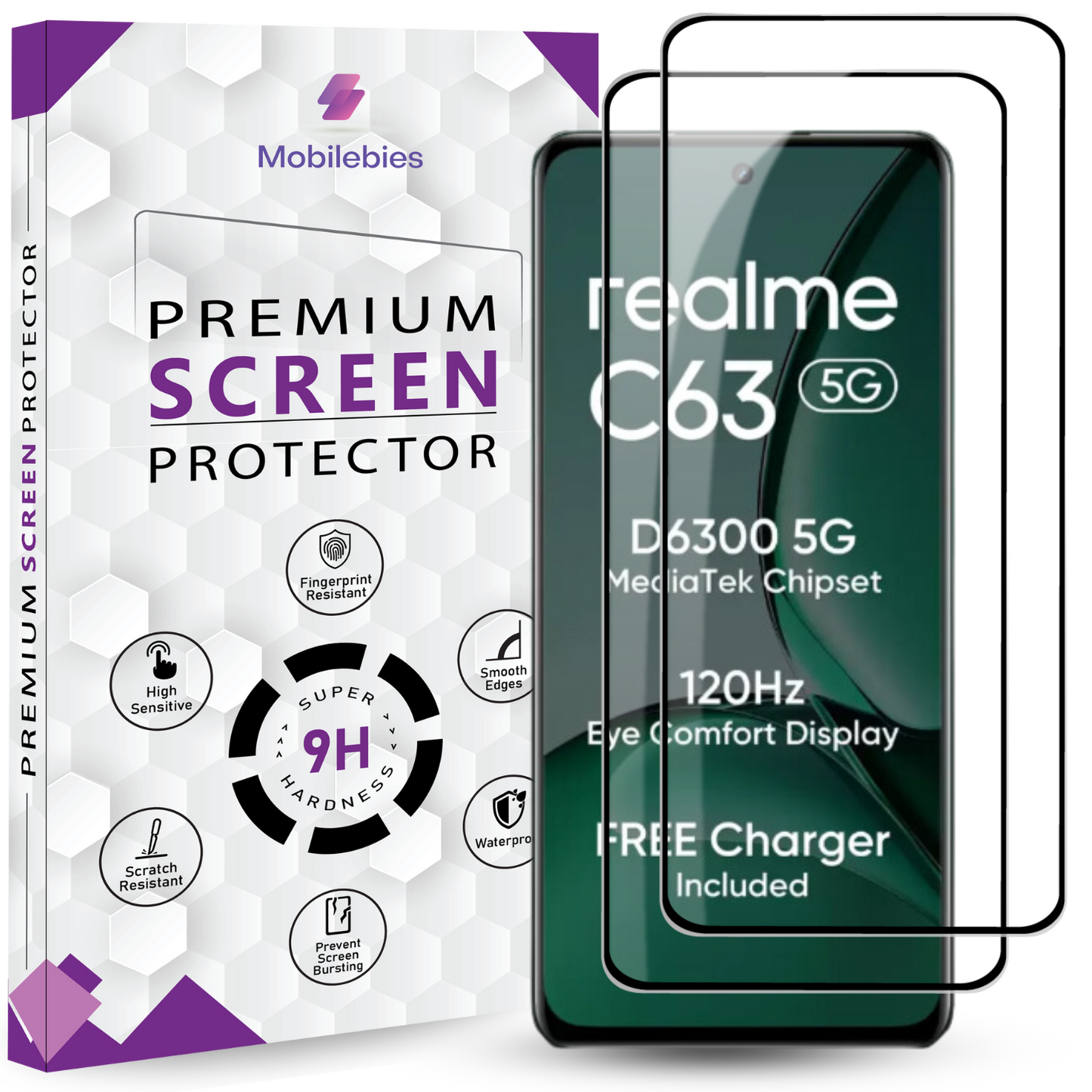 Tempered Glass for Realme C63 Premium Screen Protector Guard