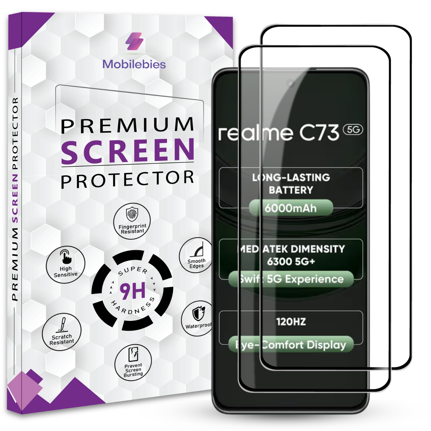 Tempered Glass for Realme C73 Premium Screen Protector Guard