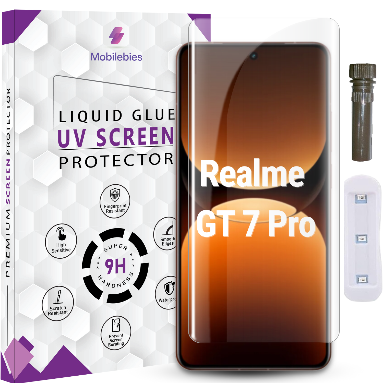 Tempered Glass For Realme GT 7 Pro Advanced HD+ UV Glass Screen Protector Guard Main image