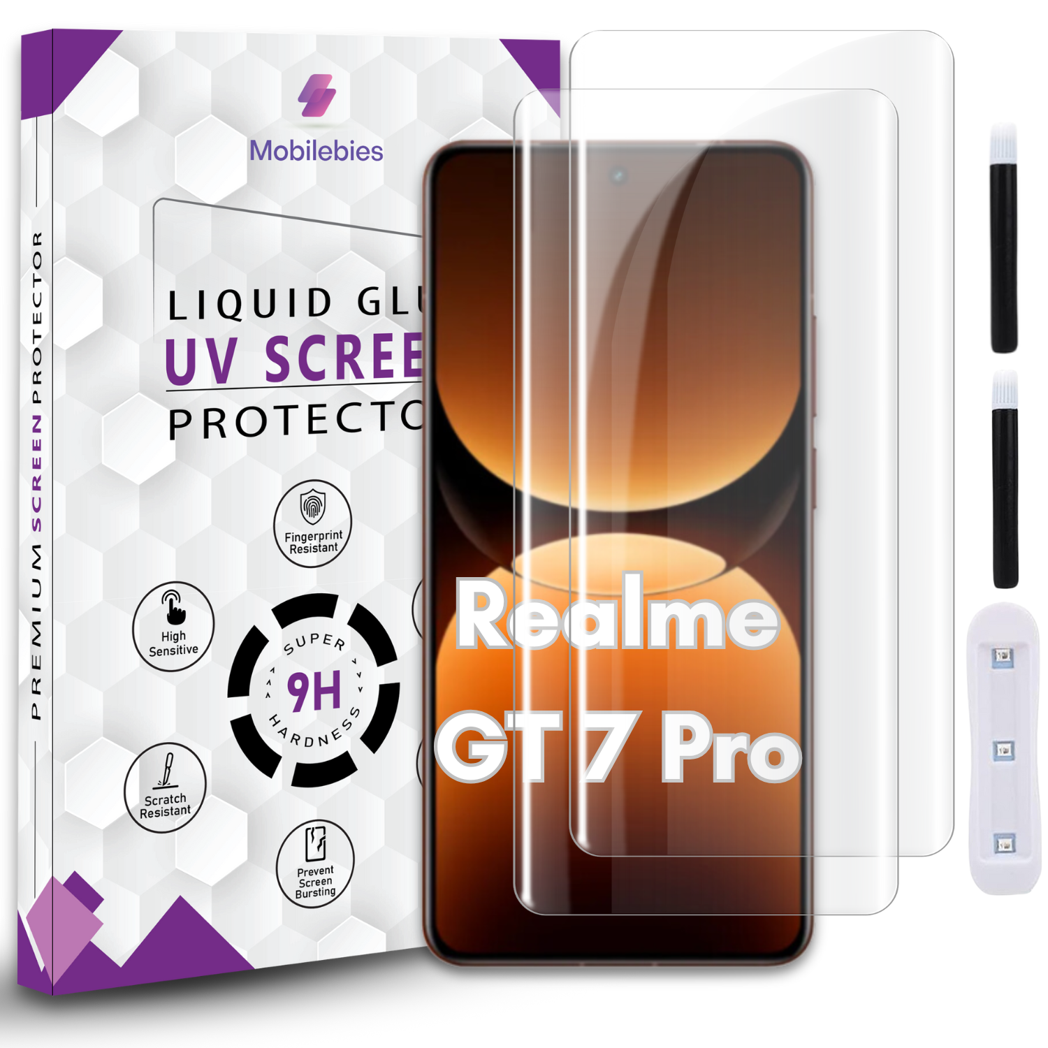 Tempered Glass For Realme GT7 Pro Premium HD+ UV Glass Screen Protector Guard Secondary image