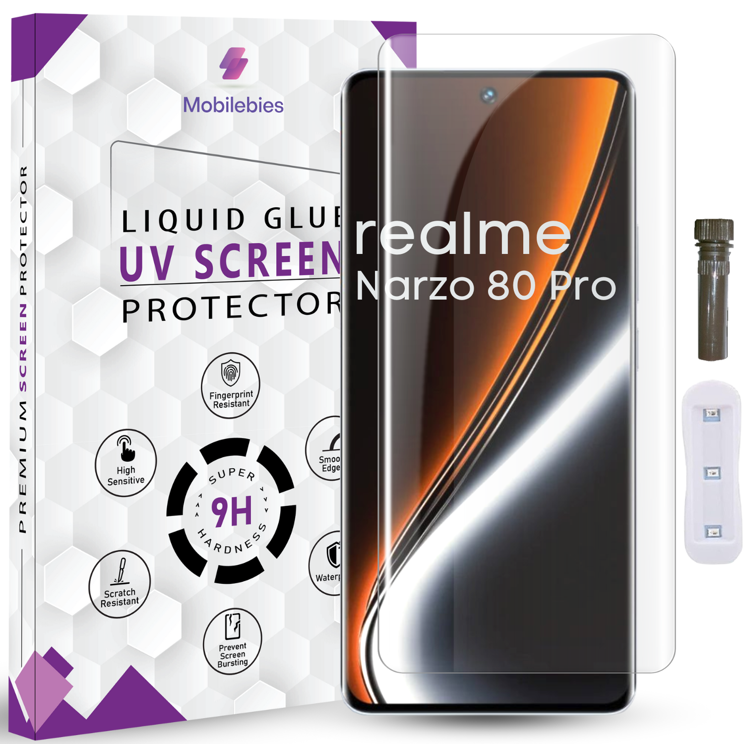 Tempered Glass For Realme Narzo 80 Pro Advanced HD+ UV Glass Screen Protector Guard Main image