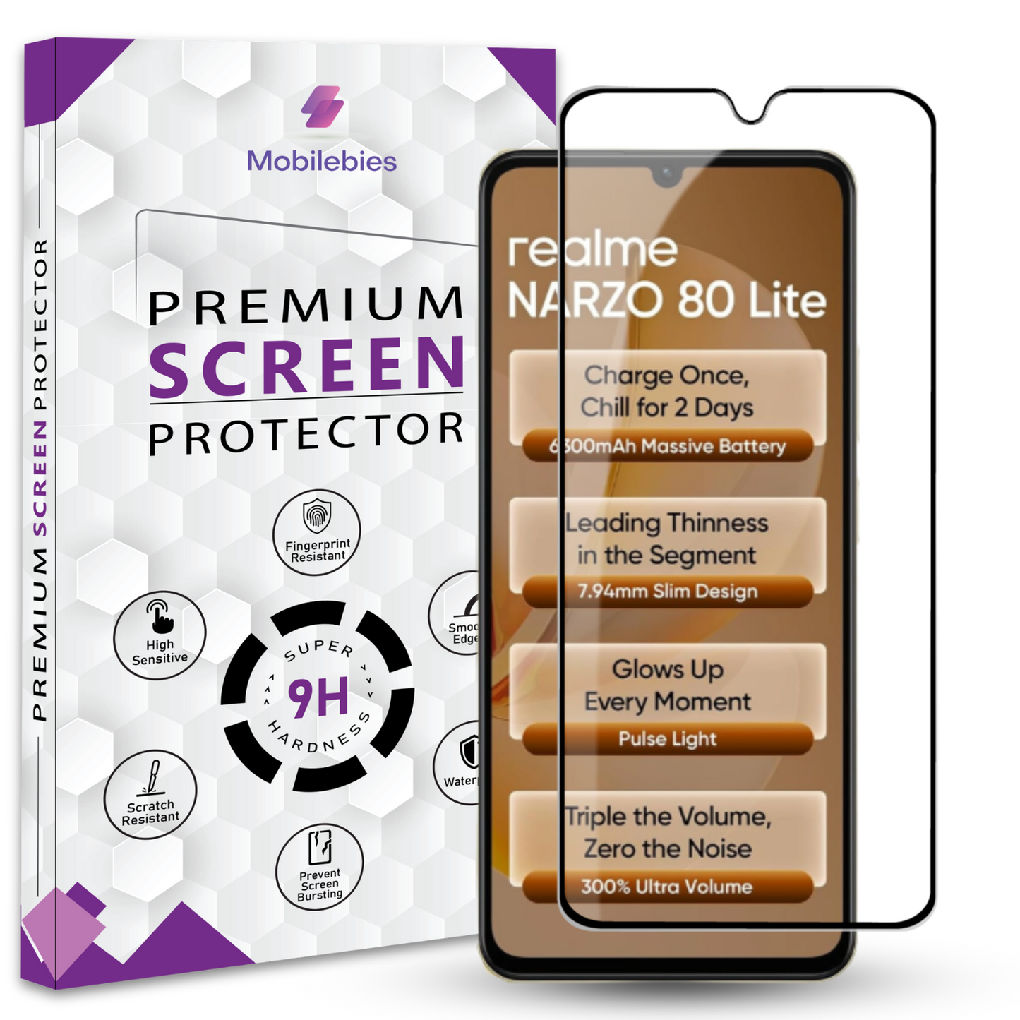 Tempered Glass for Realme Narzo 80 Lite 4G Premium Screen Protector Guard