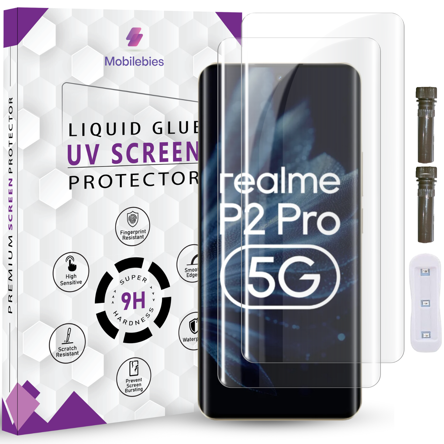 Tempered Glass For Realme P2 Pro Advanced HD+ UV Glass Screen Protector Guard Secondary image