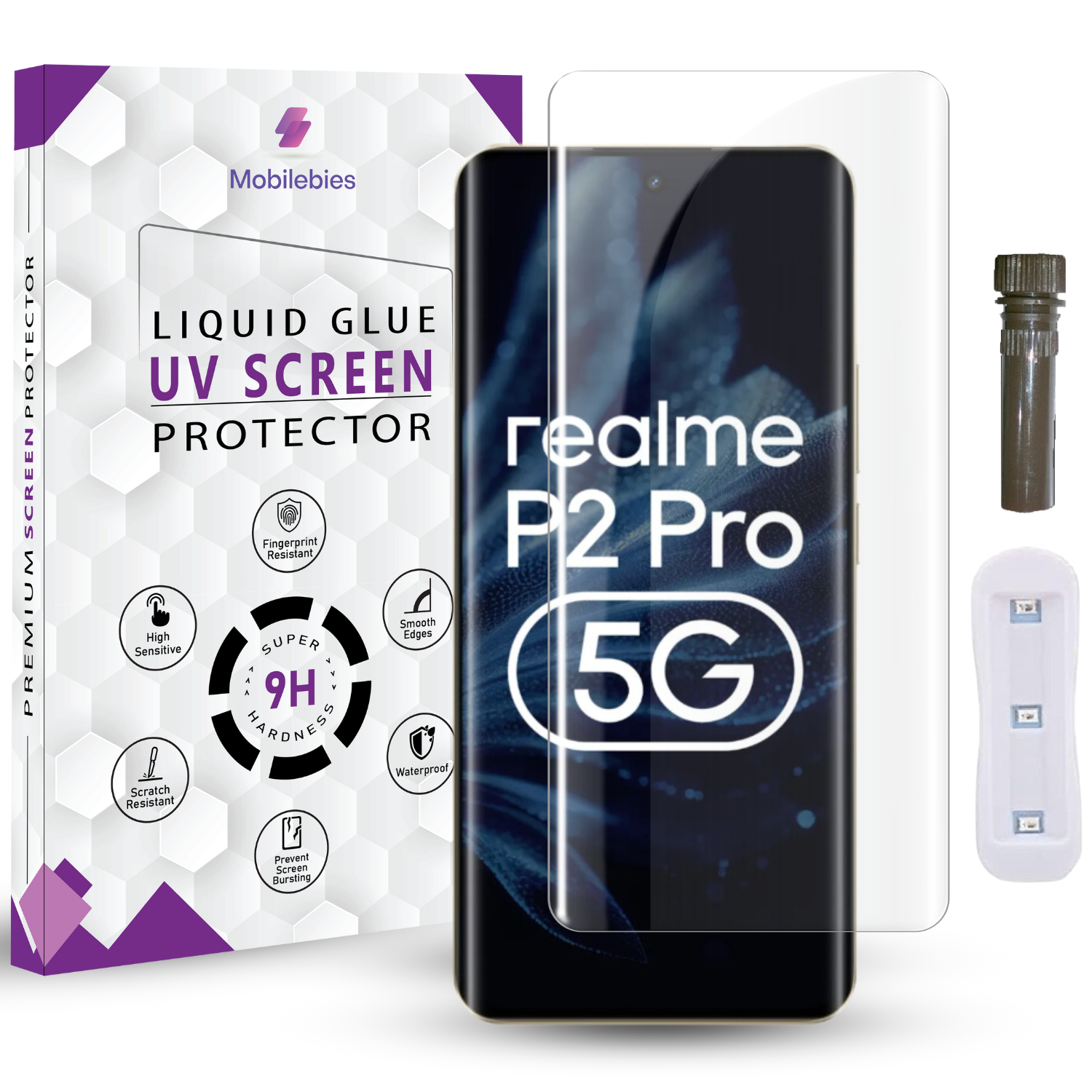 Tempered Glass For Realme P2 Pro Advanced HD+ UV Glass Screen Protector Guard