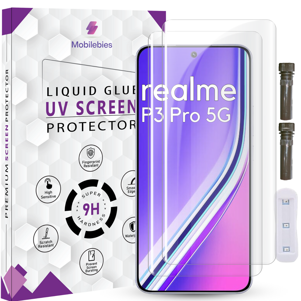 Tempered Glass For Realme P3 Pro Advanced HD+ UV Glass Screen Protector Guard