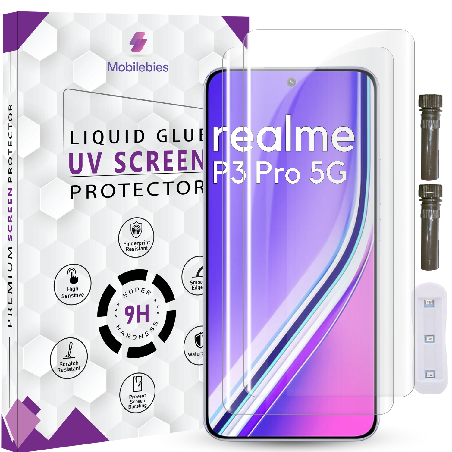 Tempered Glass For Realme P3 Pro Advanced HD+ UV Glass Screen Protector Guard