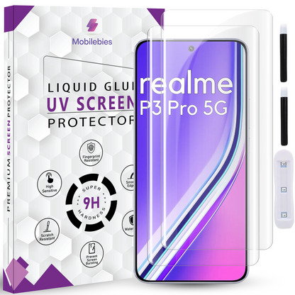 Tempered Glass For Realme P3 Pro Premium HD+ UV Glass Screen Protector Guard