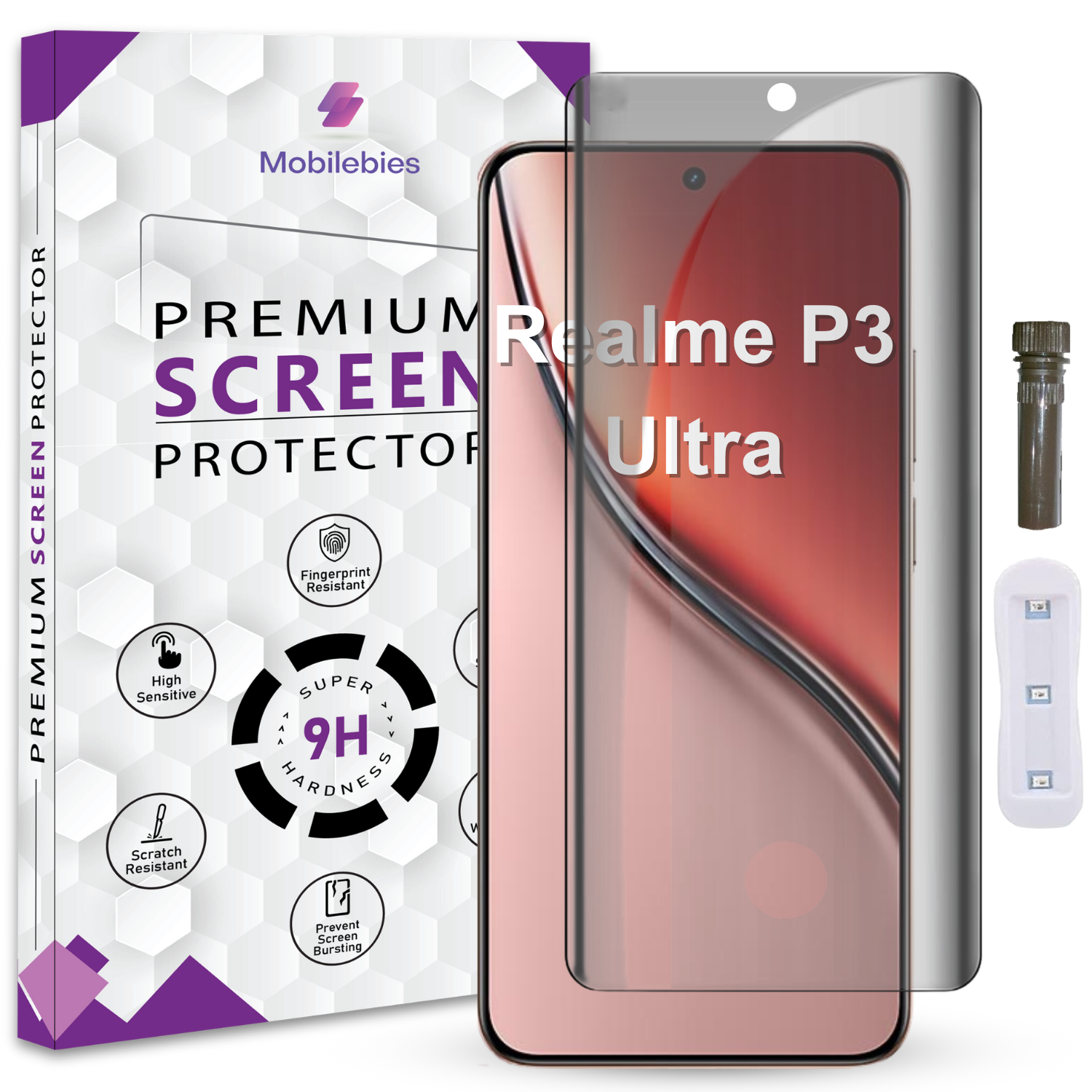Mobilebies Realme P3 Ultra Advanced HD+ UV Privacy Tempered Glass Screen Protector Guard