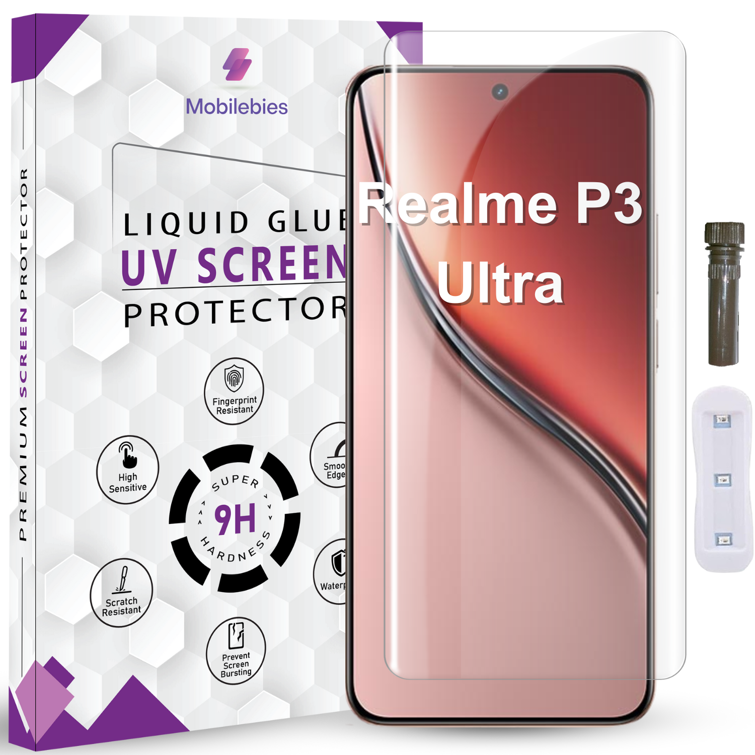 Tempered Glass For Realme P3 Ultra Advanced HD+ UV Glass Screen Protector Guard Main image