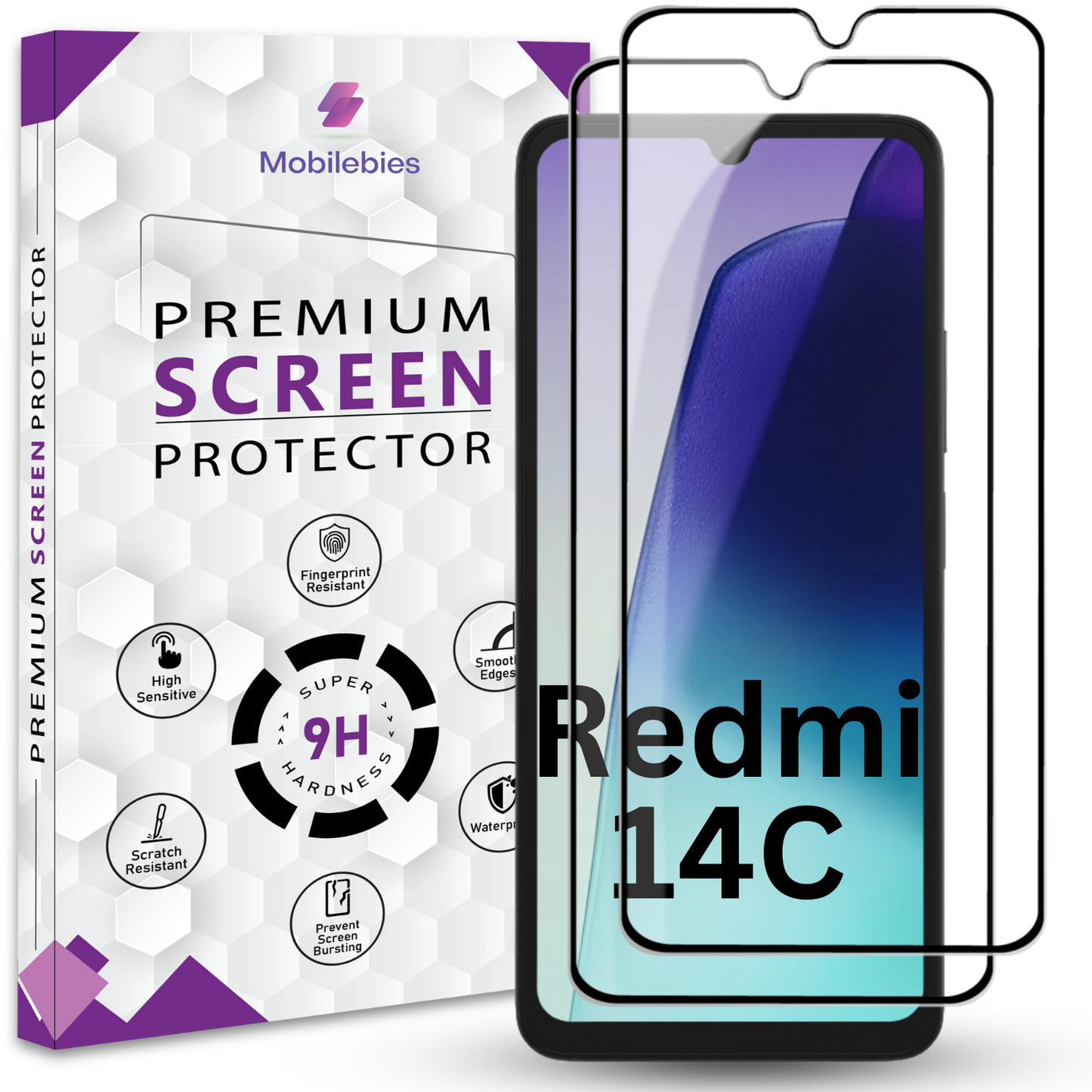 Tempered Glass for Redmi 14C Premium Screen Protector Guard