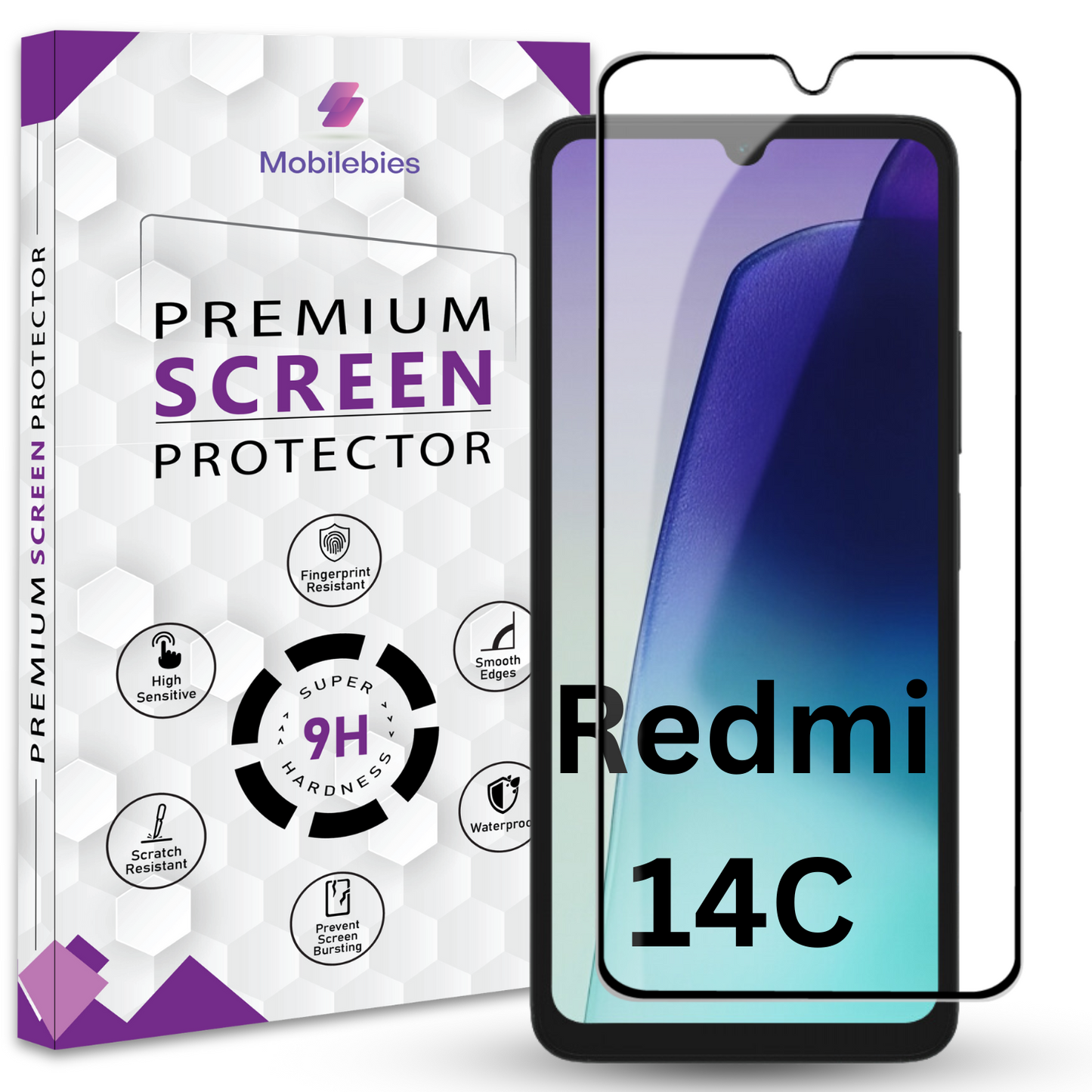 Tempered Glass for Redmi 14C Premium Screen Protector Guard