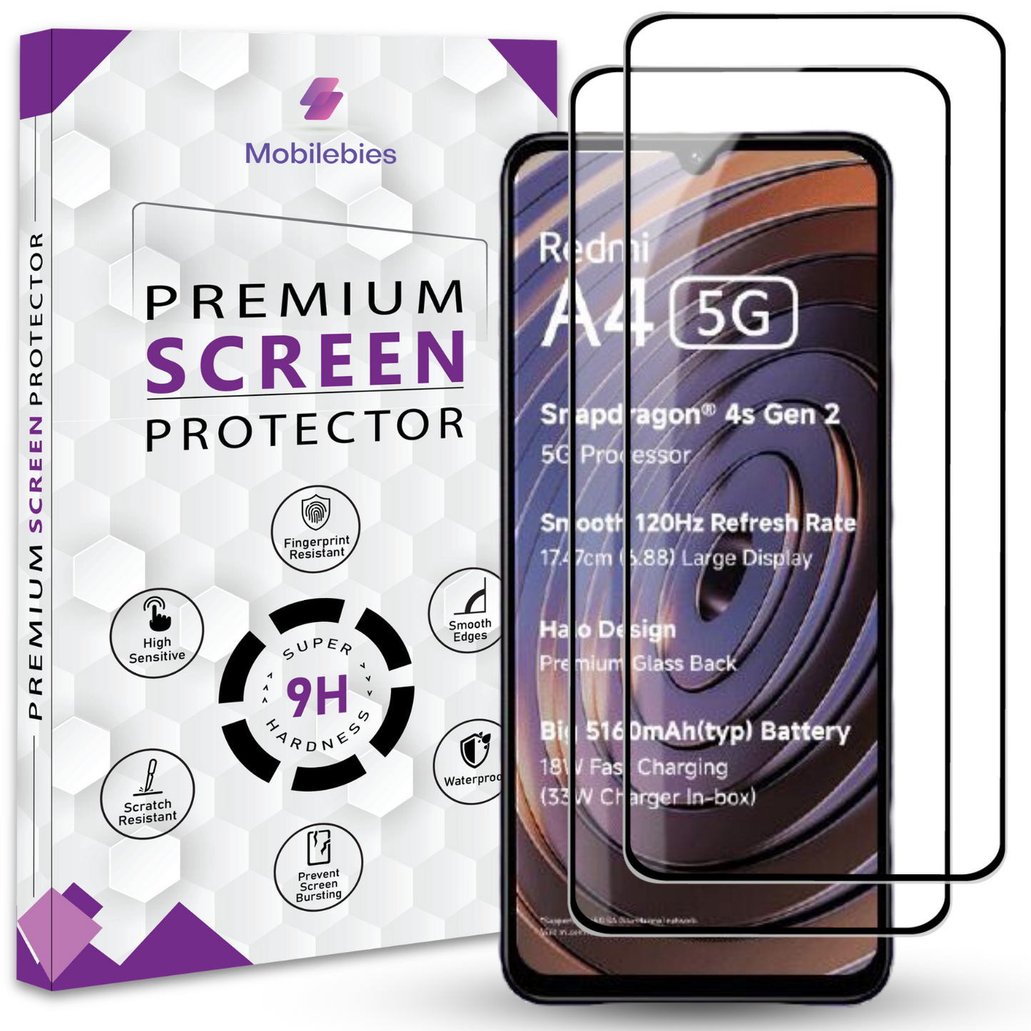 Tempered Glass for Redmi A4 Premium Screen Protector Guard
