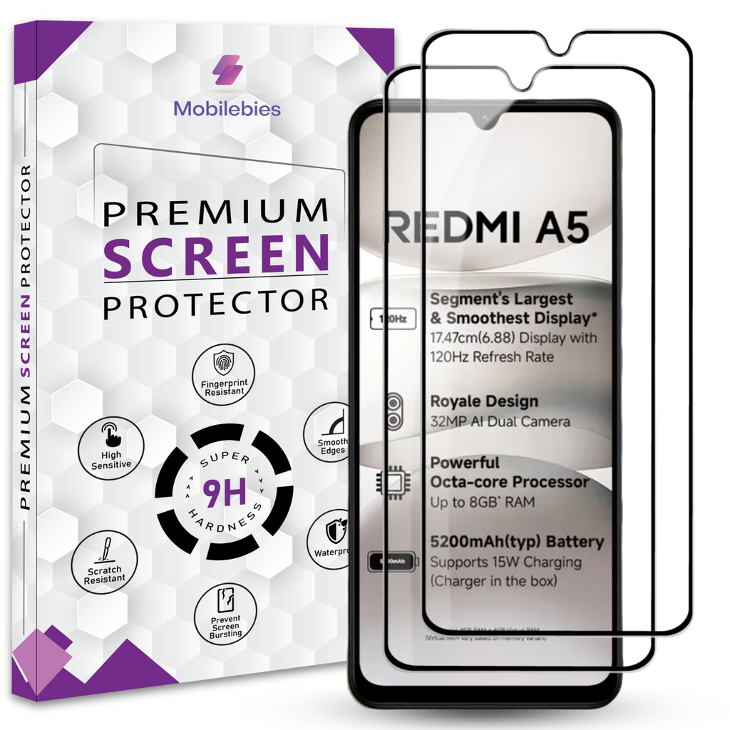 Tempered Glass for Redmi A5 Premium Screen Protector Guard