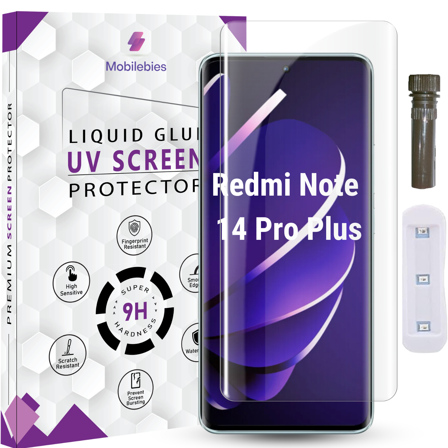 Tempered Glass For Redmi Note 14 Pro Advanced HD+ UV Glass Screen Protector Guard Main image