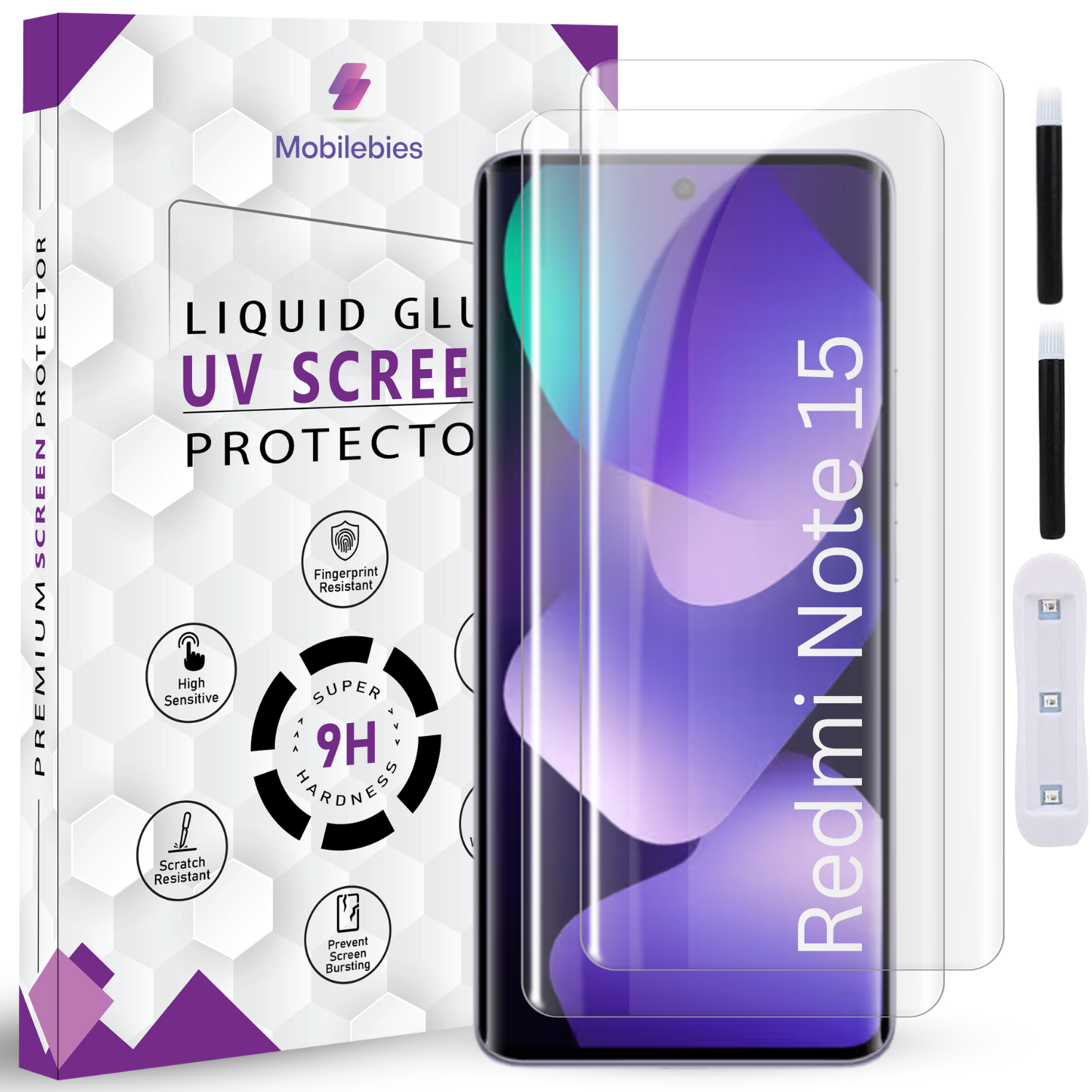 Redmi Note 15 Premium HD+ UV Glass Screen Protector Secondary image