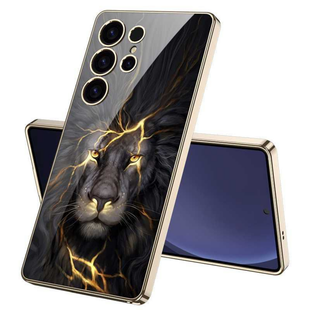 Samsung Galaxy S25 Ultra Lion Print With Soft Electroplated Edges Cases