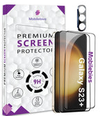 2 Pack Tempered Glass & a Camera protector for Samsung Galaxy S23 Plus Premium Screen Protector Guard & Camera Lenns Protecor