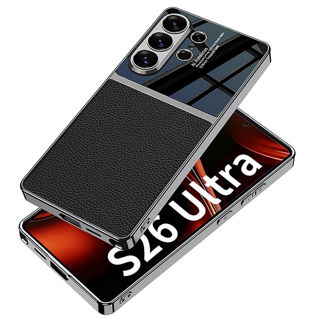 Mobilebies Samsung Galaxy S26 Ultra Half Leather Mobile Back Cover Case