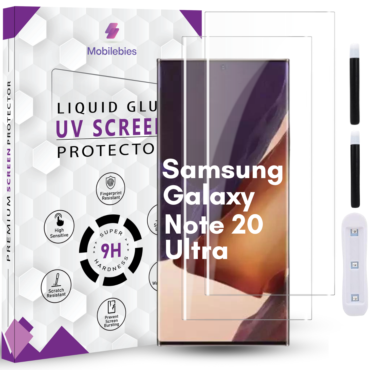 Tempered Glass For Samsung Galaxy Note 20 Ultra Premium HD+ UV Glass Screen Protector Guard Secondary image