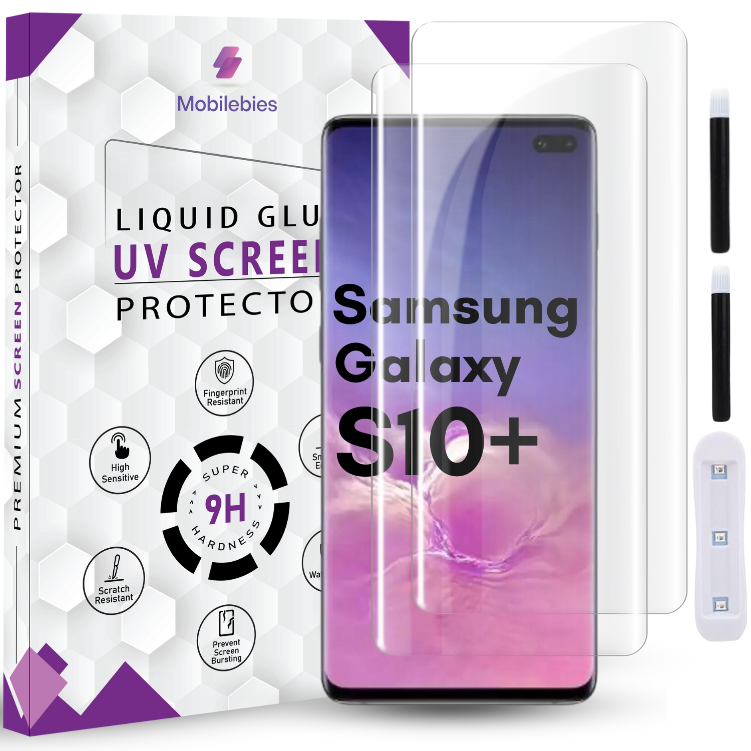 Tempered Glass For Samsung S10 Plus Premium HD+ UV Glass Screen Protector Guard Secondary image