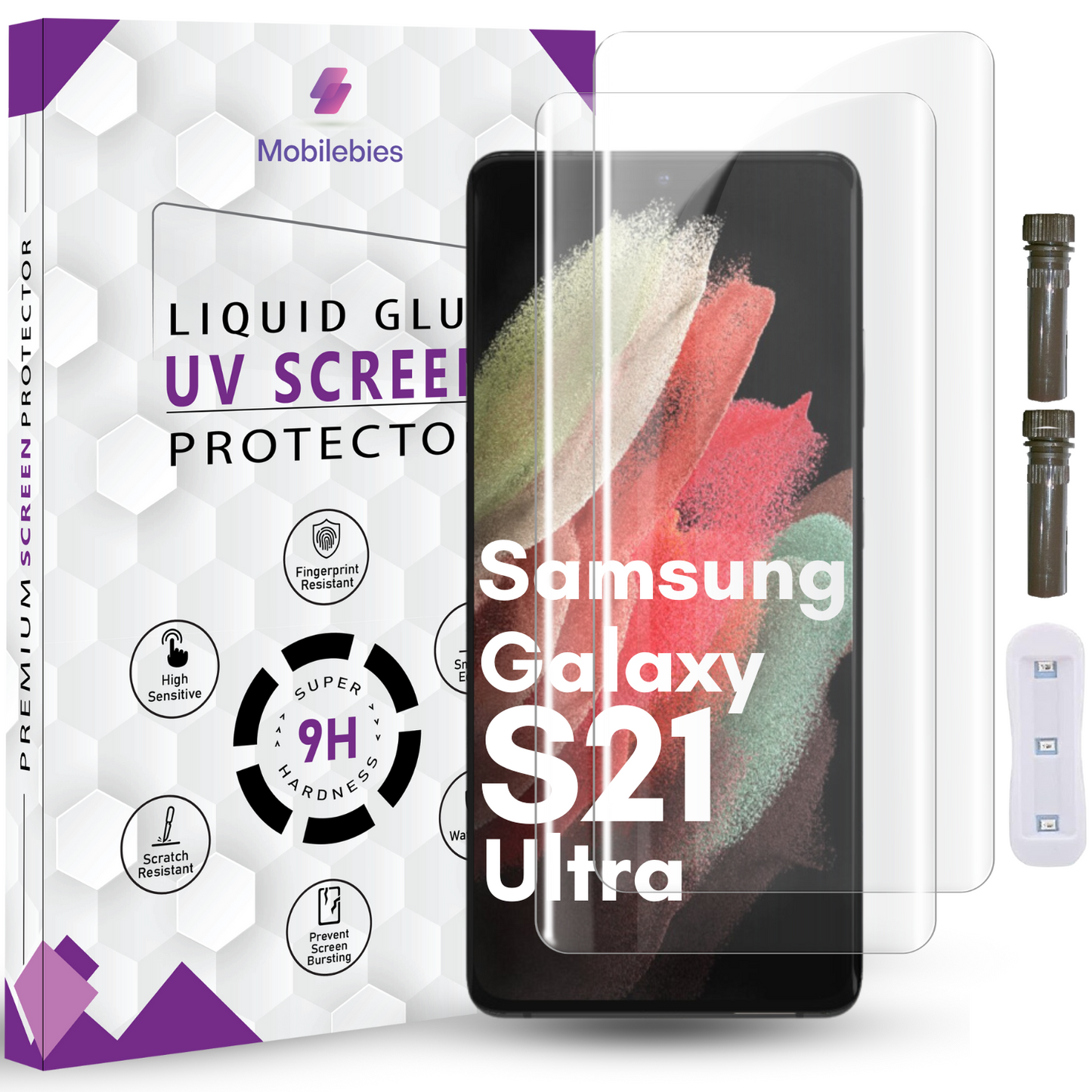 Tempered Glass For Samsung Galaxy S21 Ultra Advanced HD+ UV Glass Screen Protector Guard