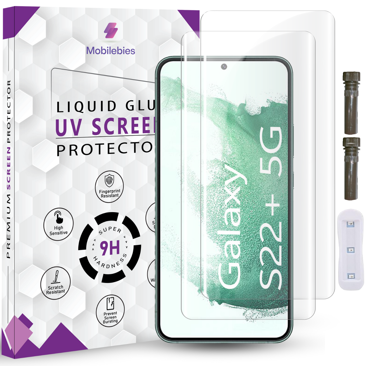 Tempered Glass For Samsung Galaxy S22 Plus Advanced HD+ UV Glass Screen Protector Guard Secondary image
