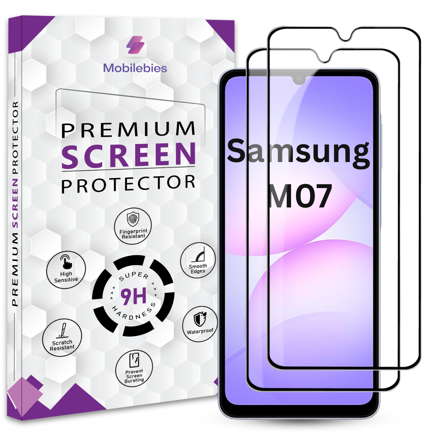 Tempered Glass for Samsung M07 Premium Screen Protector Guard Secondary image