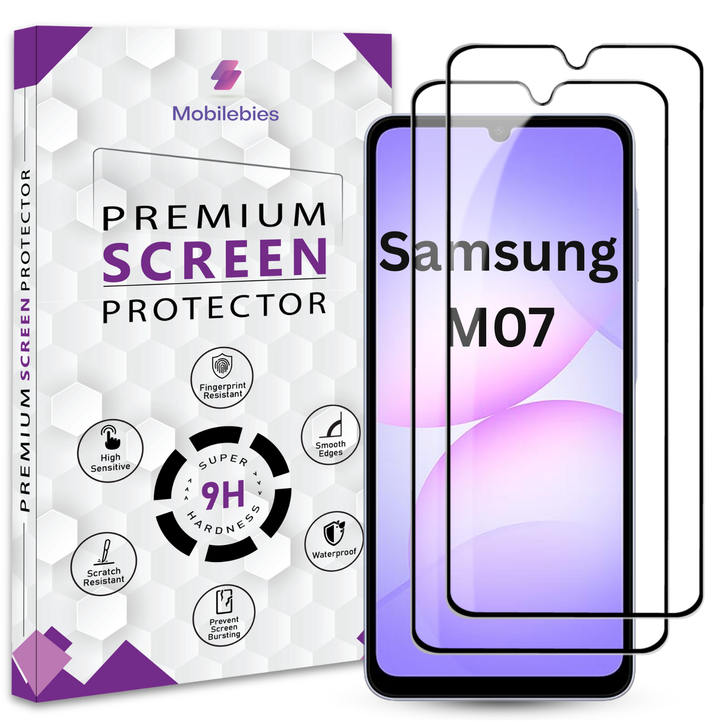 Tempered Glass for Samsung M07 Premium Screen Protector Guard