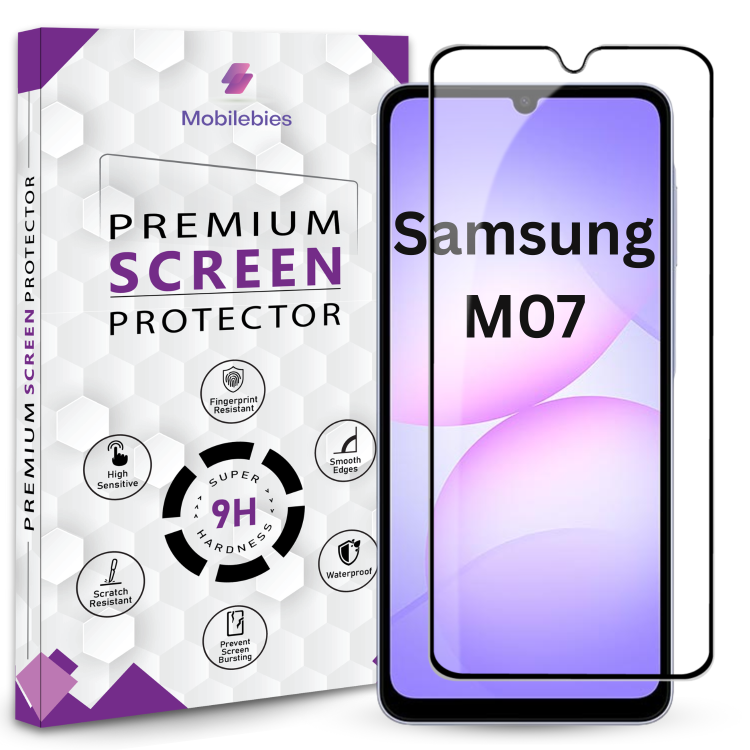 Tempered Glass for Samsung M07 Premium Screen Protector Guard Main image