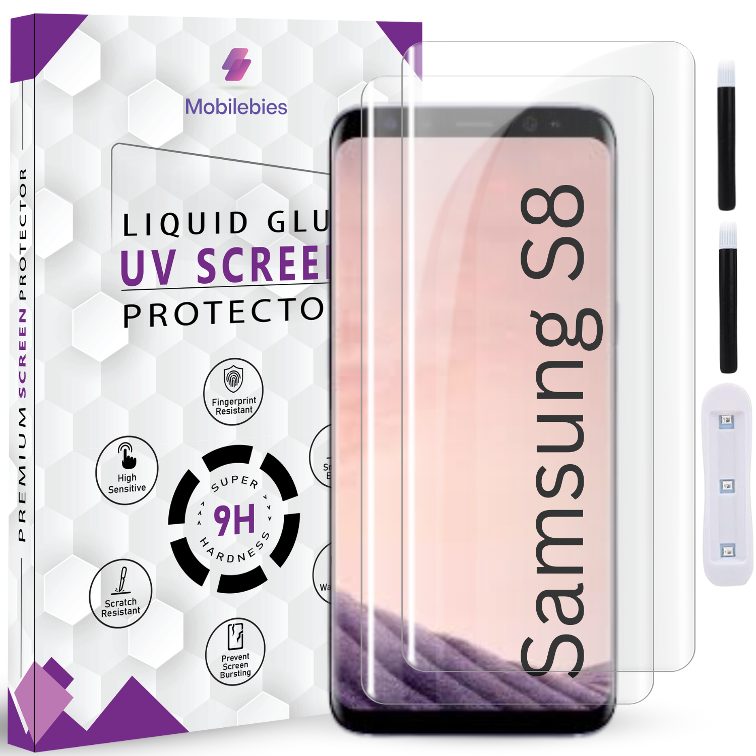 Tempered Glass For Samsung S8 Premium HD+ UV Glass Screen Protector Guard Secondary image