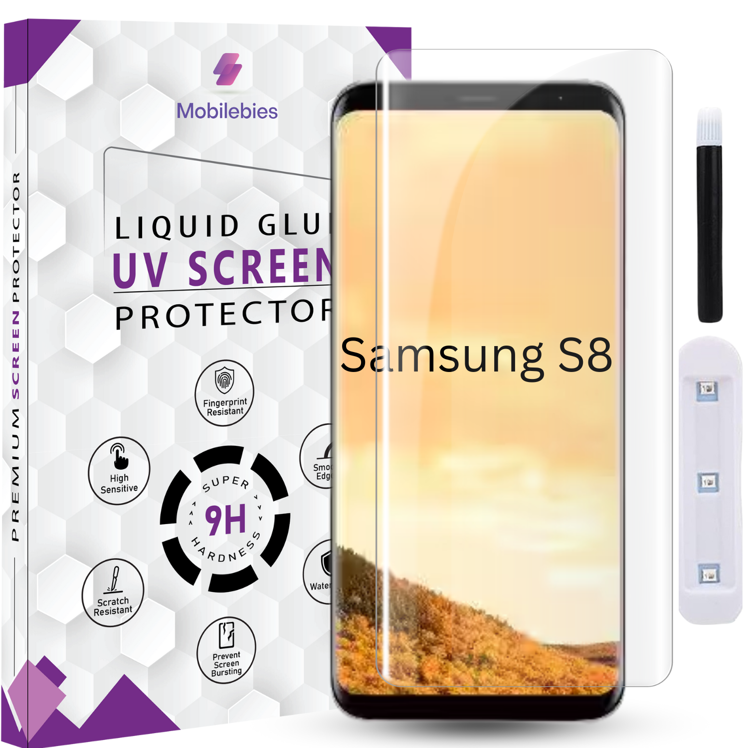 Tempered Glass For Samsung S8 Premium HD+ UV Glass Screen Protector Guard Main image