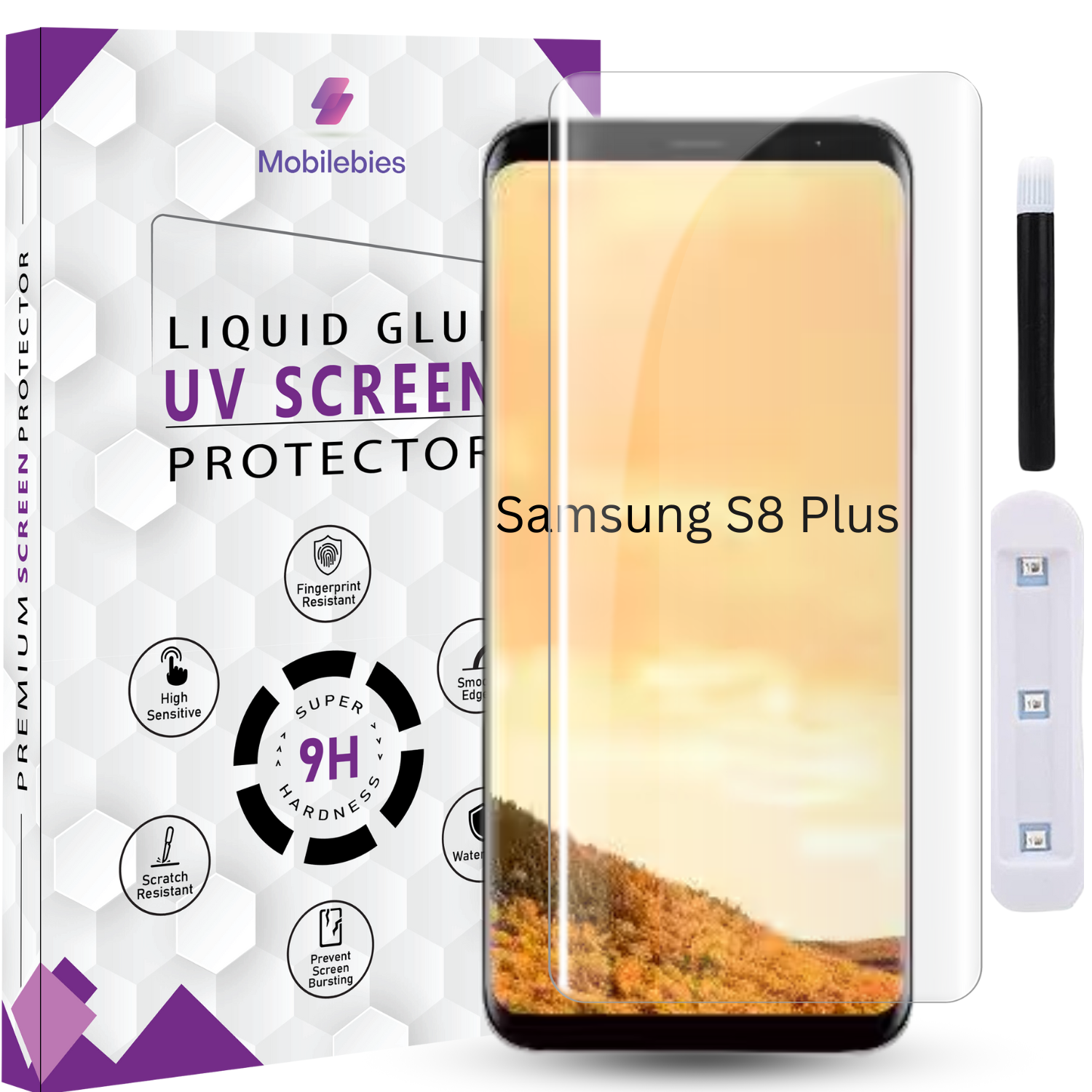 Tempered Glass For Samsung S8 Plus Premium HD+ UV Glass Screen Protector Guard Main image
