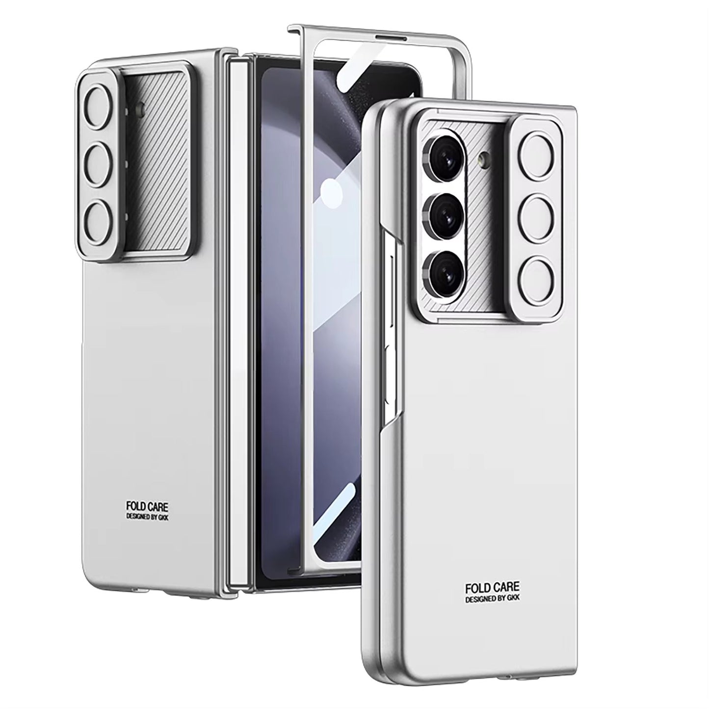 Samsung Galaxy Z Fold 6 Camera Shutter Hard PC Case With Front Glass Matte Finish , Shock Proff