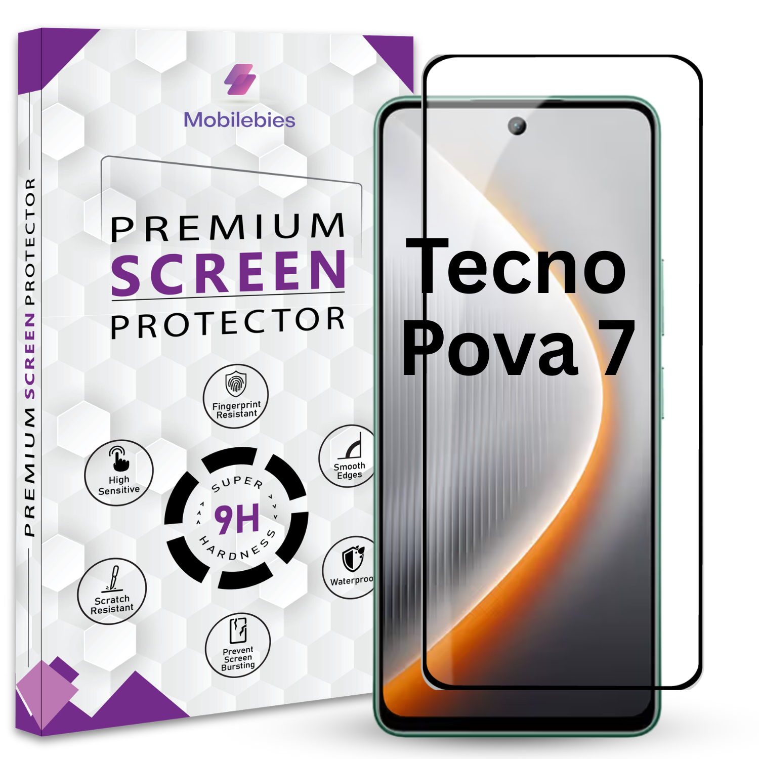 Tempered Glass for Tecno Pova 7 Premium Screen Protector Guard Main image