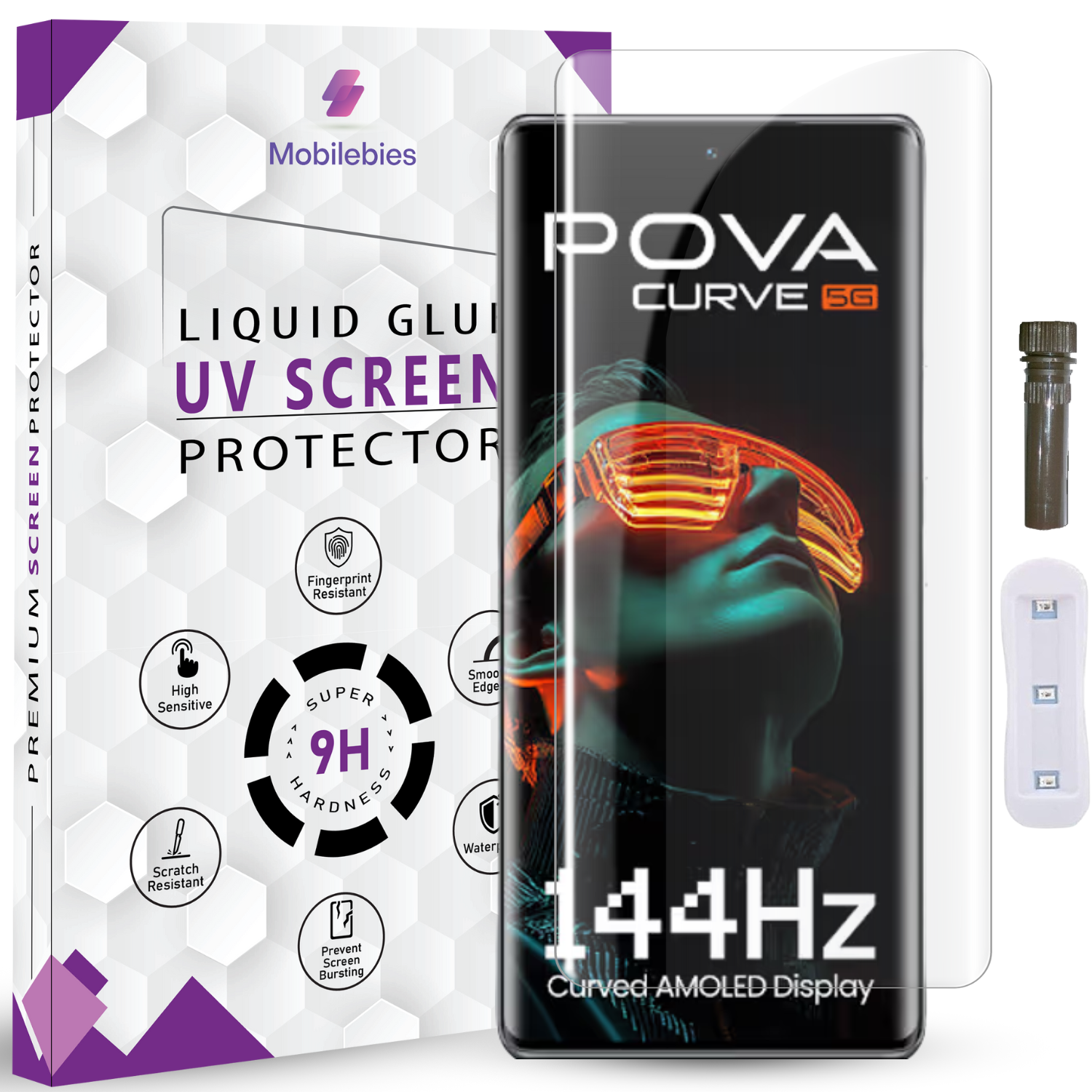 Tempered Glass For Tecno Pova Curve Advanced HD+ UV Glass Screen Protector Guard