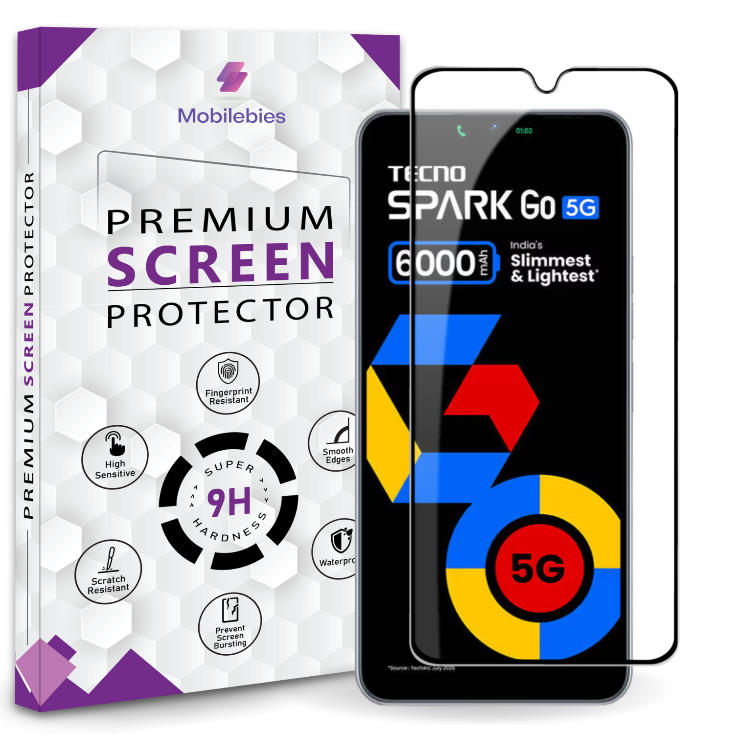 Tempered Glass for Tecno Spark Go 5G Premium Screen Protector Guard Main image