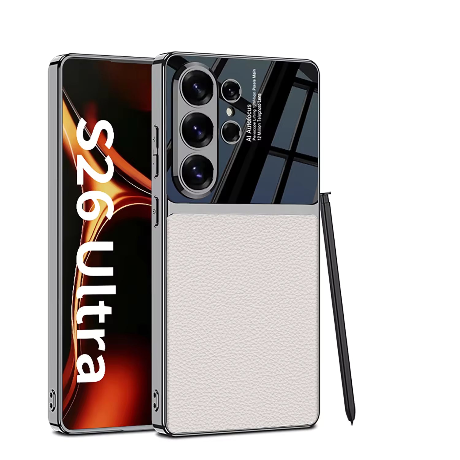 Mobilebies Samsung Galaxy S26 Ultra Half Leather Mobile Back Cover Case Main image