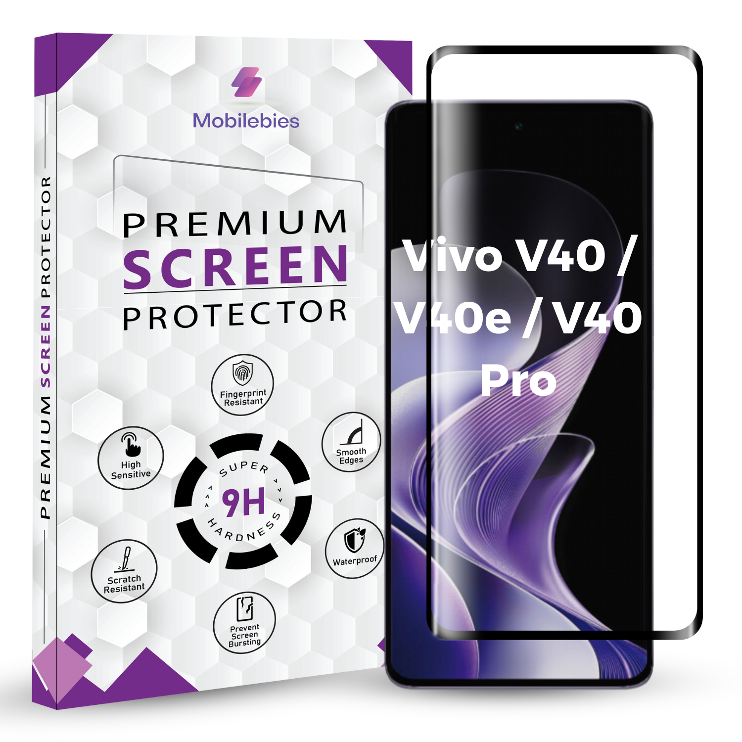 Vivo V40 Full Glue Screen Protector Tempered Glass Main image