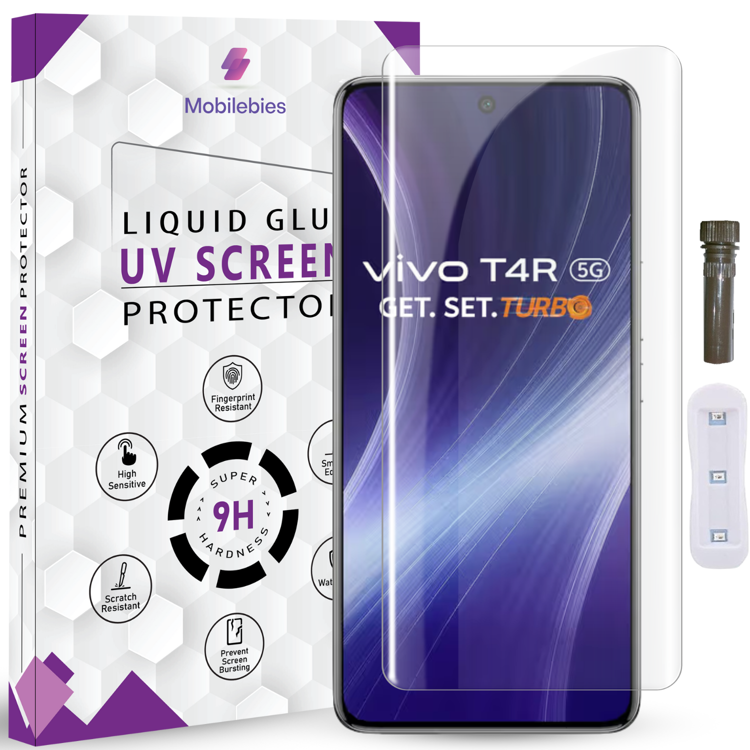 Tempered Glass For Vivo T4R 5G Advanced HD+ UV Glass Screen Protector Guard Main image