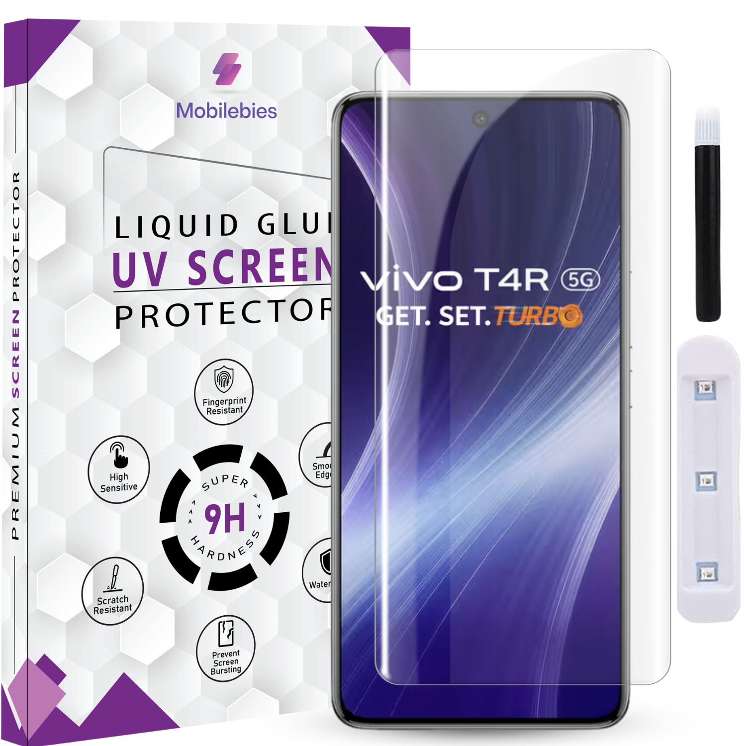Tempered Glass For Vivo T4R 5G Premium HD+ UV Glass Screen Protector Guard Main image