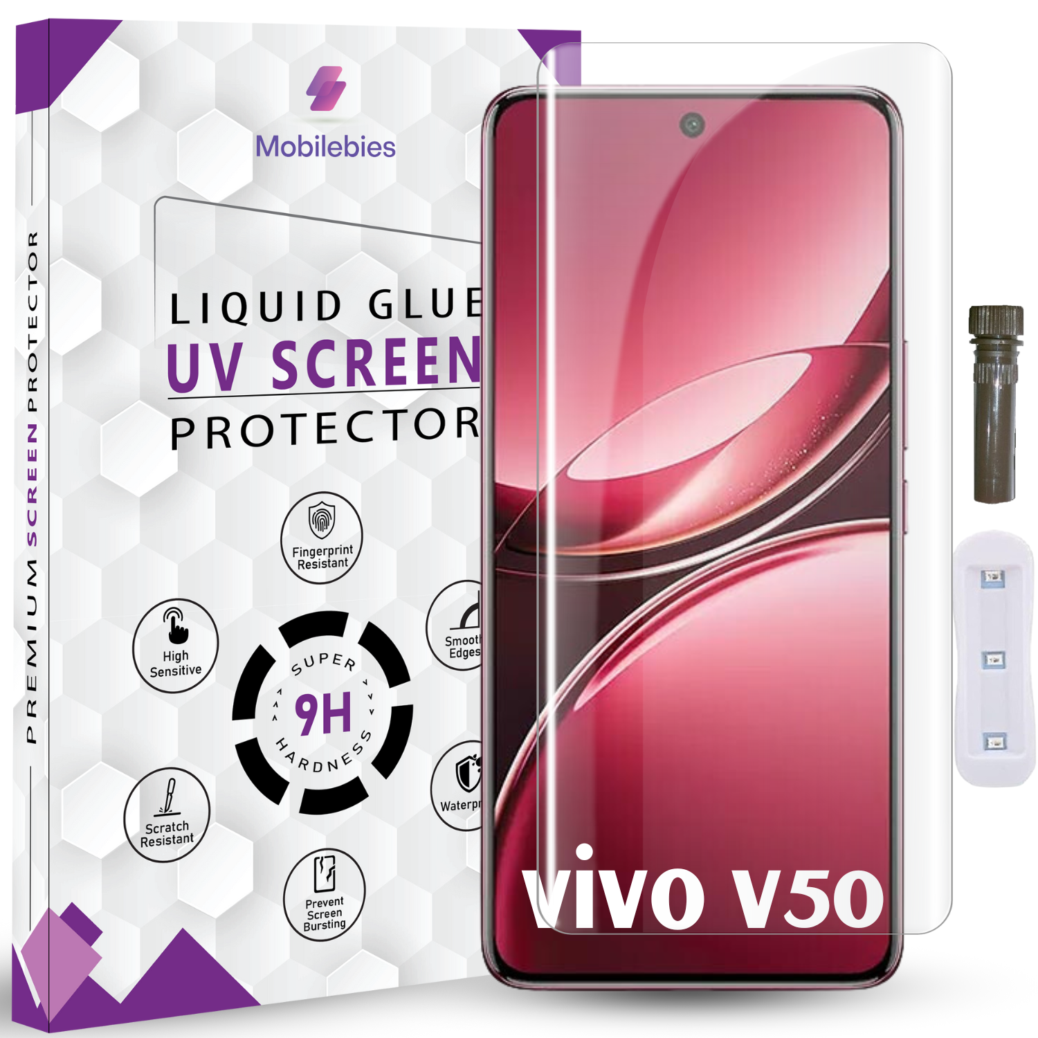 Tempered Glass For Vivo V50 Advanced HD+ UV Glass Screen Protector Guard