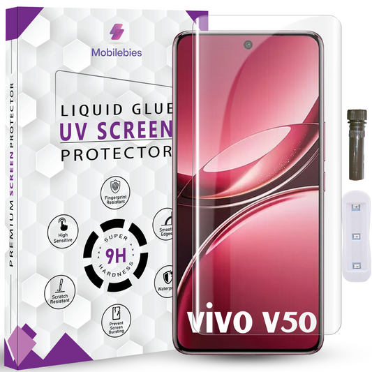 Tempered Glass For Vivo V50 Advanced HD+ UV Glass Screen Protector Guard