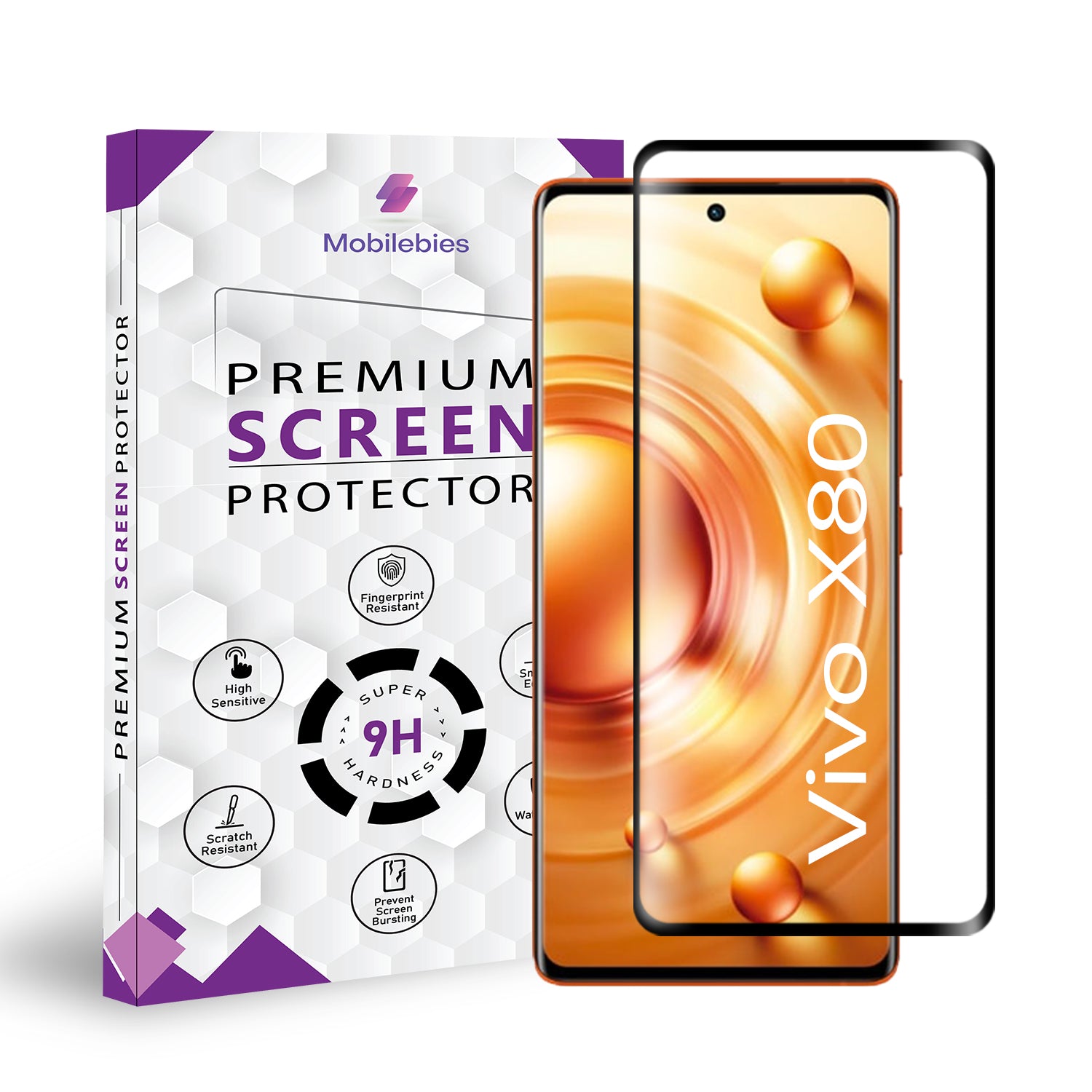 Vivo X80 Full Glue Curved Screen Protector Main image