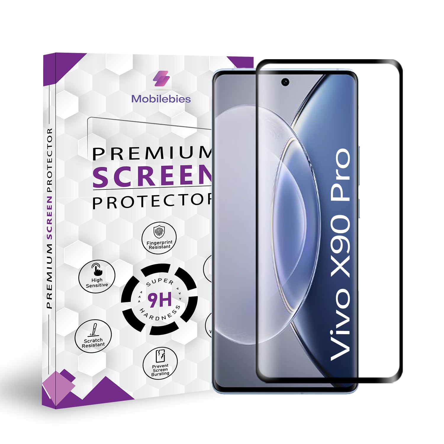 Vivo X90 Pro Full Glue Curved Screen Protector Tempered Glass Main image