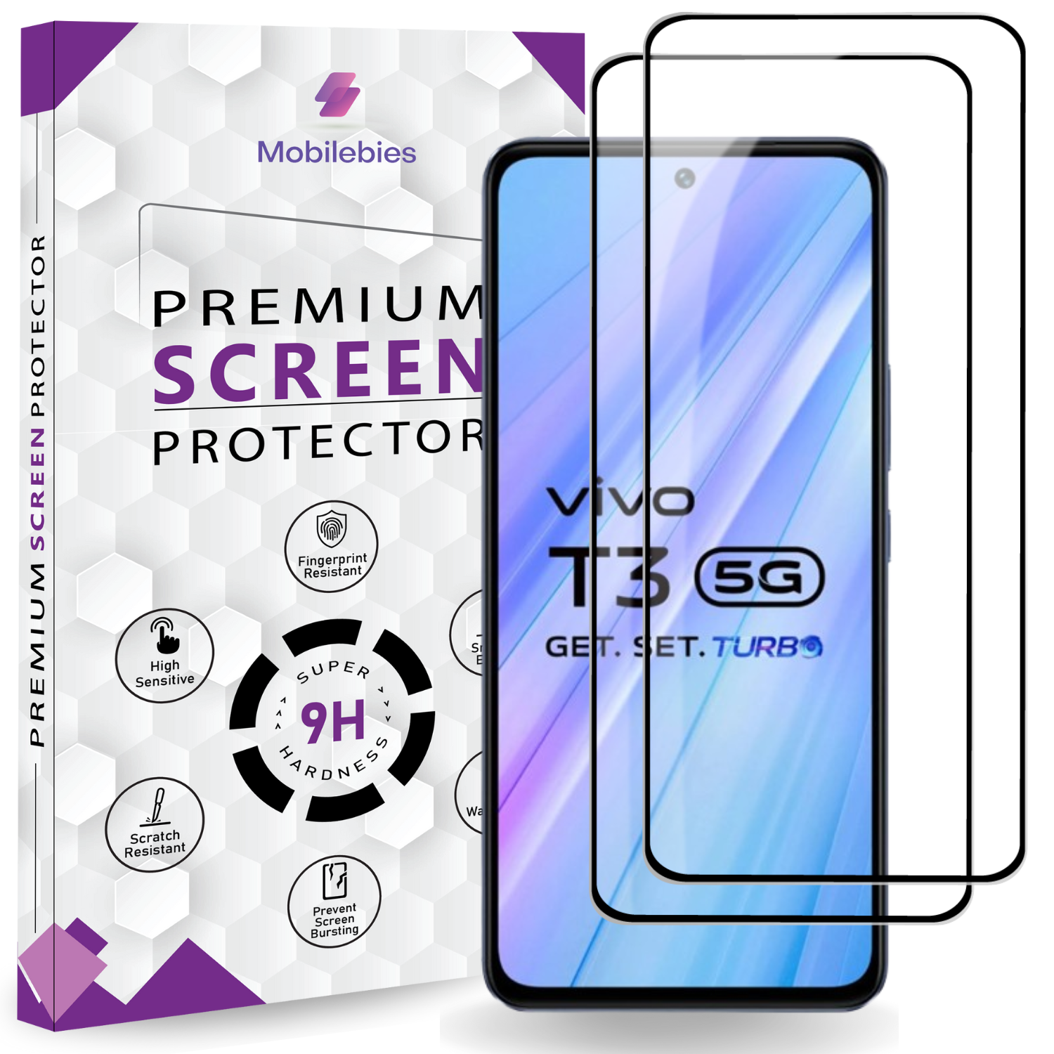 Tempered Glass for Vivo T3 Premium Screen Protector Guard Secondary image