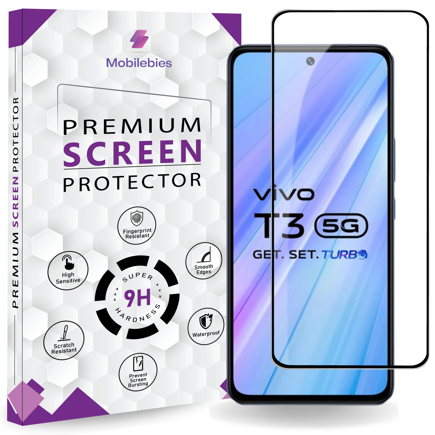 Tempered Glass for Vivo T3 Premium Screen Protector Guard
