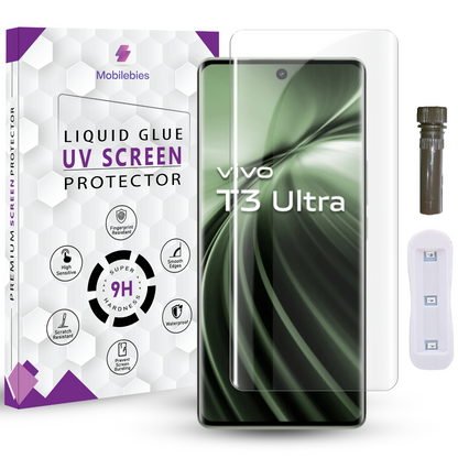 Tempered Glass For Vivo T3 Ultra Advanced HD+ UV Glass Screen Protector Guard
